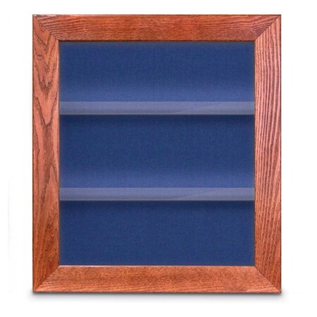 United Visual Products Indoor Enclosed Combo Board, 42"x32", White Frame/Blue & Rubber UVCB4232W-BLUE-RUBBER